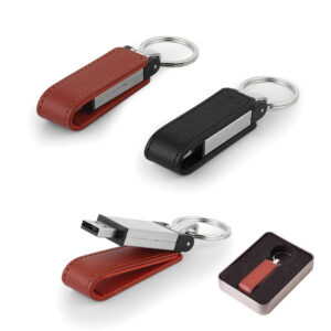 8 GB Deri Metal Anahtarlık USB Bellek